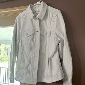 Denim and Company white leather jacket